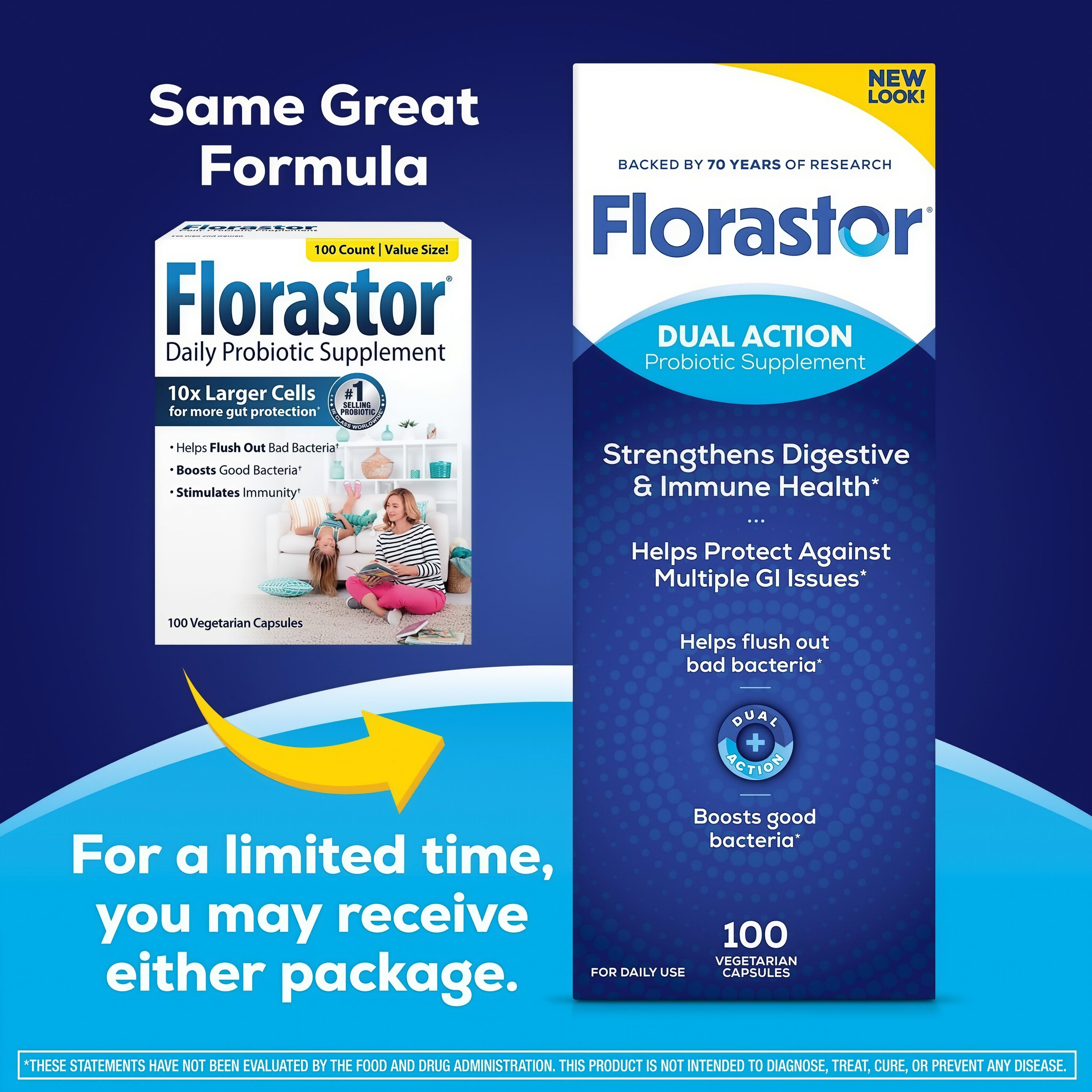 Florastor Dual Action Probiotic Supplement Probiotic