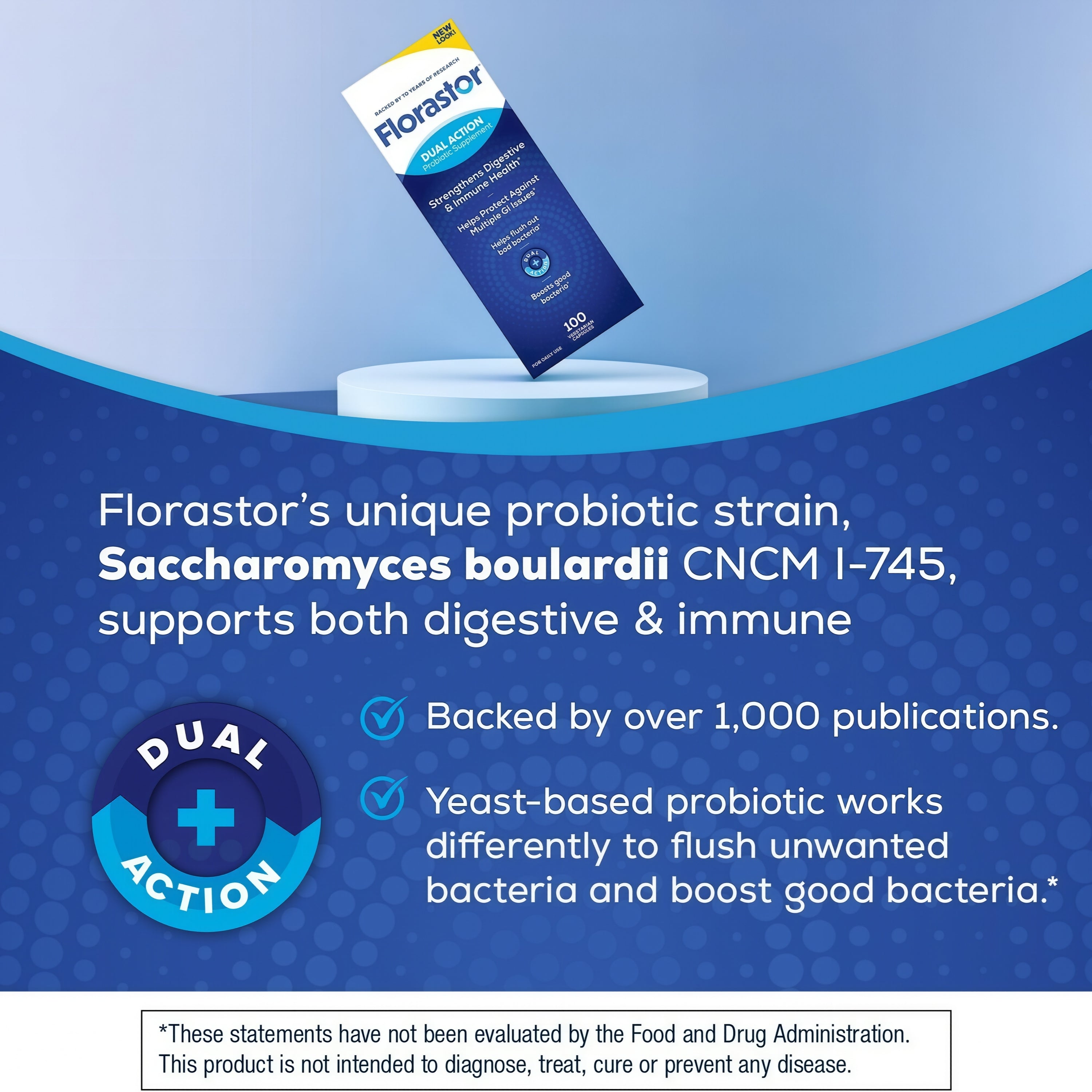 Florastor Dual Action Probiotic Supplement Probiotic